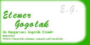elemer gogolak business card