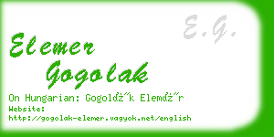 elemer gogolak business card